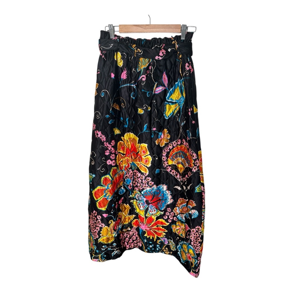 Vintage Union Made Danville Quilted Maxi Skirt Folk Art Cottagecore Medium Large